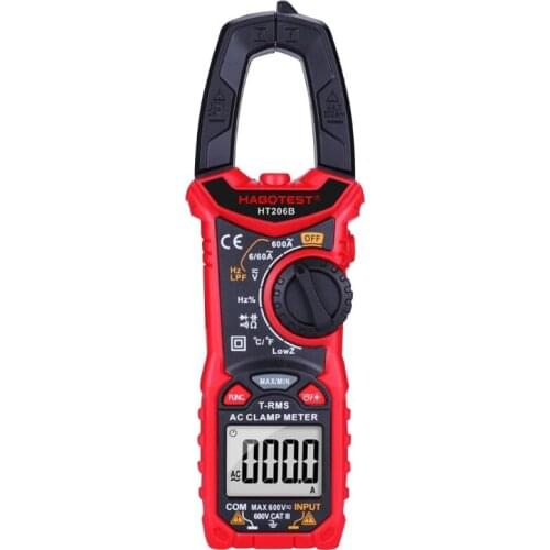 HT206 AC/DC Digital Clamp Meter Multimeter High Precision Capacitance NCV Tester