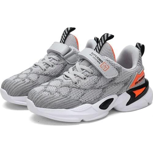 Kids Girls Sport Shoes Air Cushion Running Shoes Children Breathable Mesh Shoes For Girl Sneakers Velcro Athlete Basket Trainers