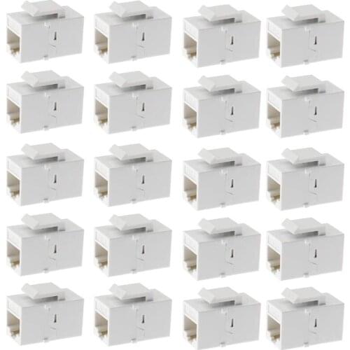 Ethernet Keystone Coupler, 20Pack Cat6 RJ45 Keystone Jack Inline Female Connectors
