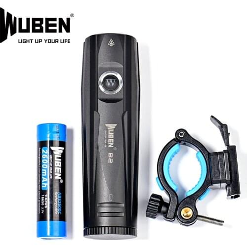 WUBEN B2 Portable Bicycle Light Bicycle Flashlight 1300 Lumens Type-C Charging Port IP68 Dustproof and Waterproof for Cycling