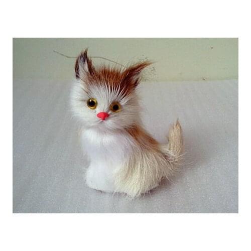 Simulation cute cat 7x4x9cm toy model polyethylene&furs cat model home decoration props ,model gift d203