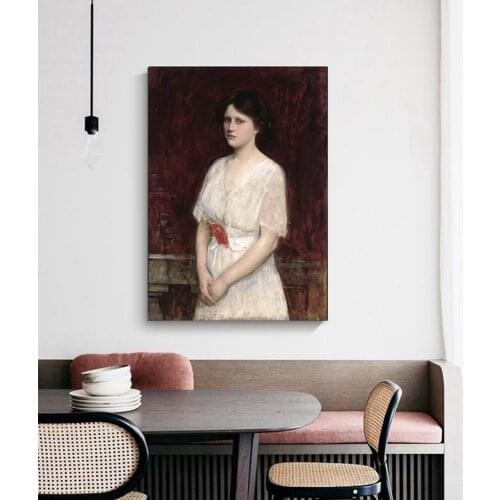 Citon William Waterhouse《Portrait of Miss Claire Kenworthy》Canvas Oil painting Artwork Picture Modern Wall Decor Home Decoration