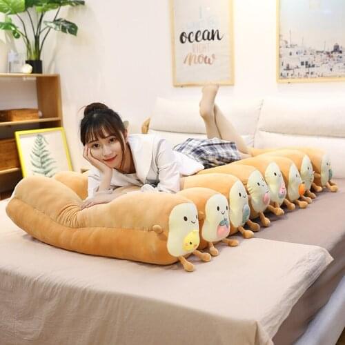 Combined Animal Long Bread Plush Toy Fully Stuffed Food Toast Pillow 40/80cm Sleeping Bolster Creative Gift for Kids