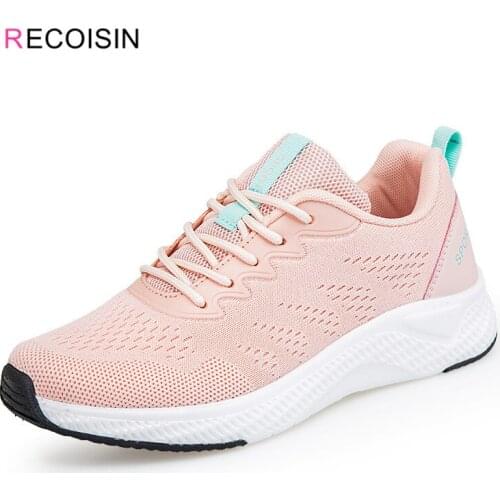 RECOISIN 2021 Sneakers Women Shoes High Qyality Brathable Mesh Lace-Up Basket Femme Trainers Women Flats Shoes zapatillas mujer