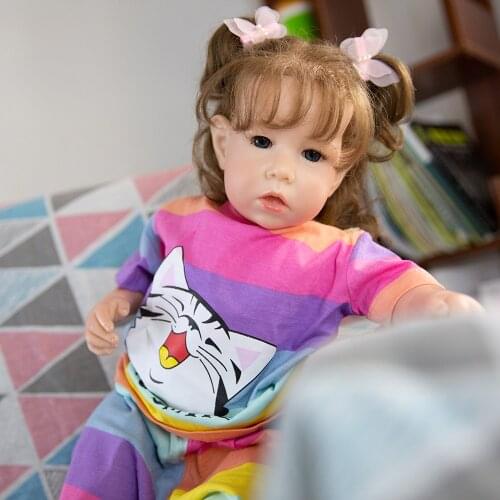 Hoomai Colorful Design Liam 20 Inch Reborn Baby Dolls Lifelike Cloth Body Baby Toy Dolls For Kids Playmate Birthday Gift