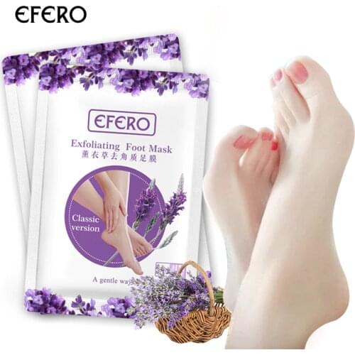 EFERO 3packs Lavender Foot Peeling Renewal Foot Mask Remove Dead Skin Smooth Exfoliating Foot Care Socks for Pedicure Foot Patch