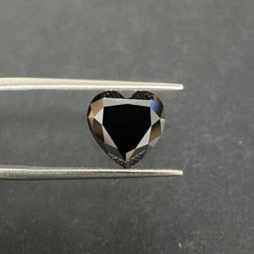 Meicsidian Wholese Price Big Size 10*10mm Black Color Heart Cut Synthetic Moisanite Gemstones