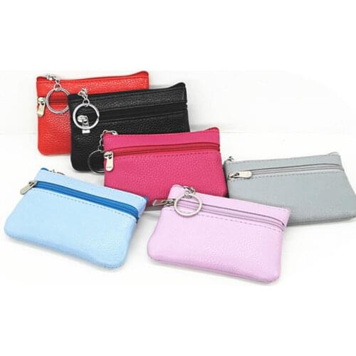 Fashion Leather Coin Purse Women Small Wallet Change Purses Mini Zipper Money Bags Childrens Pocket Wallets Key Holder
