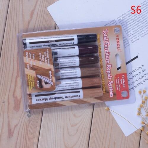 Wood Repair Kit Furniture Paint Floor Repair Floor Wax Crayon Scratch Patch Paint Pen Composite Repair Materials 3/6Pcs