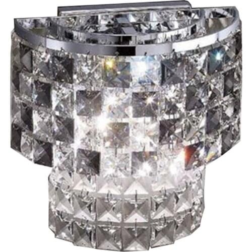 Modern Clear Crystal Hanging Bedroom wall light Office hallway corridor wall sconces Polished chrome base Balcony Wall Lamps