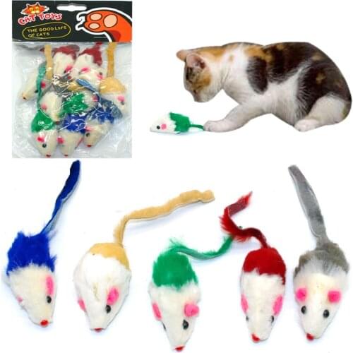 New 10Pcs/lot Soft Fleece False Mouse Cat Toys Colorful Feather Funny Playing Toys For Cats Kitten