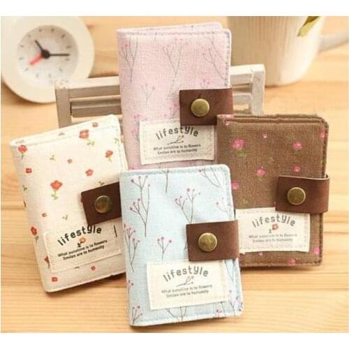 2020 New Hot Fashion Womens Floral Canvas Small Id Credit Card Wallet Holder Slim Pocket Case