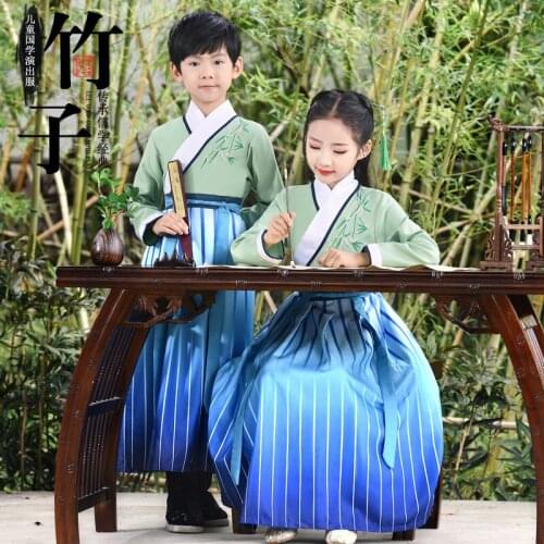 New Hanfu Dress Kids Traditional Chinese Costume Folk Ancient Crane Baby Girl Boy Tang Suit Dance Costume Party New Year Clothes