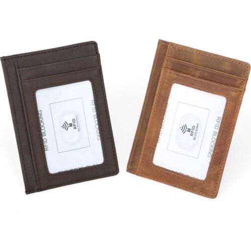 1 Piece Genuine Leather New Card Wallets Men Credit Card Holders Women card&ID Holder Male Organizer Business Card Holder