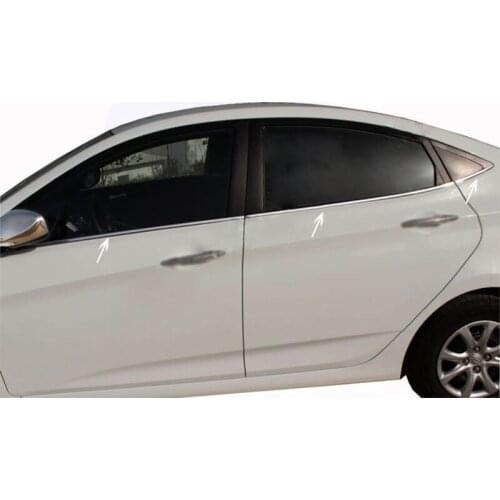 Stainless Steel Chrome Window Sill Trim for 6 Pcs Hyundai Accent Blue Limousine 2011-2020 Accessory for Hyundai