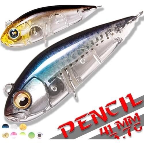 41MM 3.7G Pencil Fishing Lure Sinking Artificial Bait Saltwater Hard Bait Treble Hook Pike Bass Fishing Tackle