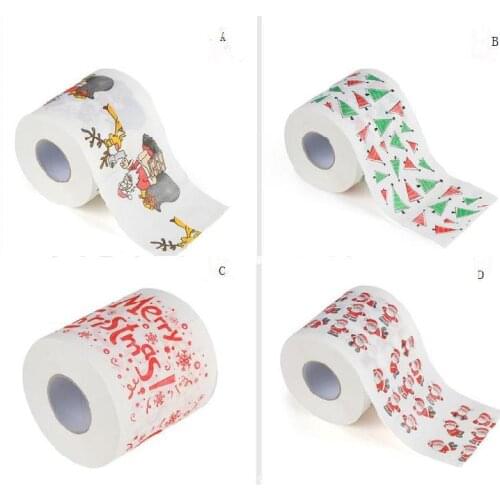 Santa Claus Printed Toilet Paper Merry Christmas Bath Toilet Roll Paper Tissue Living Room Table Decor lin4569