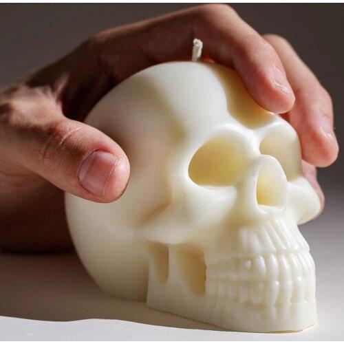 DIY Skull Candle Silicone Mold Halloween Easter Aroma Candle Making Handmade Soap Plaster Mold 3D Craft Casting Mould Home Decor