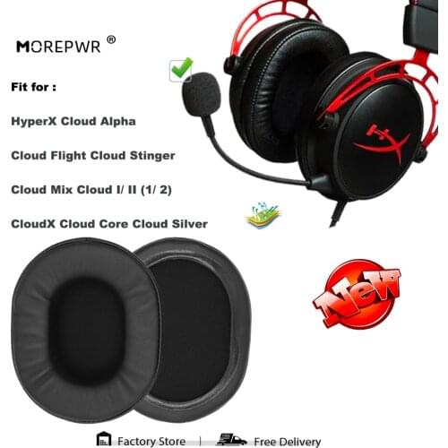 Replacement Ear Pads for HyperX Cloud Alpha Cloud Flight Stinger Mix Cloud I/ II (1/ 2) CloudX Cloud Core Silver Earmuff