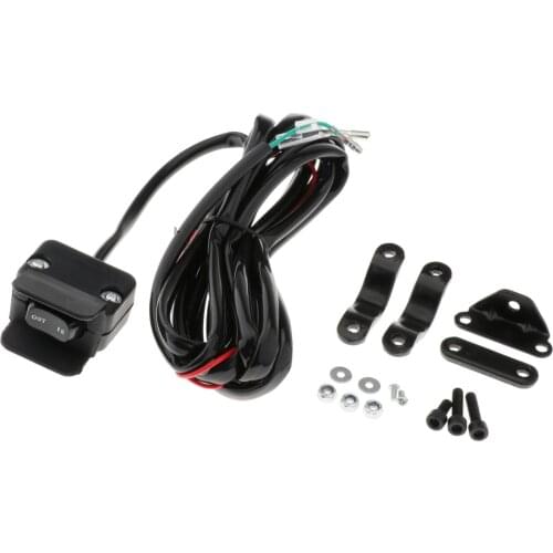 12V Winch Rocker Thumb Switch Connectors w/ Mounting Bracket Set for ATV