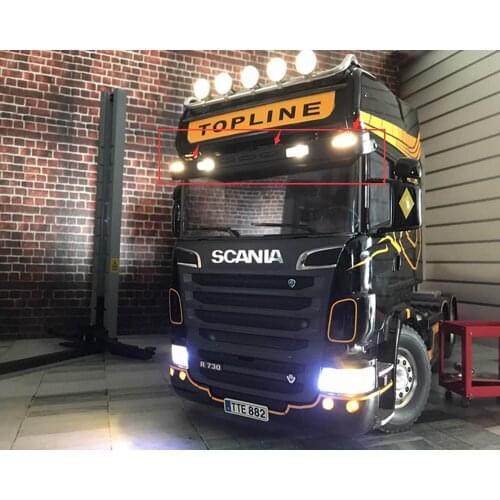 New remote control scania truck roof sun shield led spotlight for tamiya 1:14 scale actros scania R620 56323 R730 R470 trailer