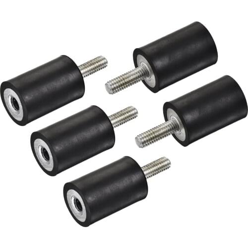 Uxcell M6 Rubber Mounts, 5pcs Male/Female Shock Absorber, D20mmxH30mm