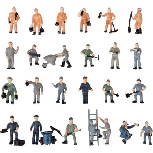 25x 1:87 Painted Mix Model Train Railway Worker People Figures ladder bucket