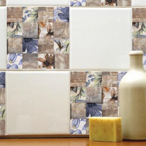 Waterproof DIY Removable Wall Sticker Baseboard Flower Wall Sticker Art Vinyl Wall Stickers Kitchen Bathroom Mural Decal