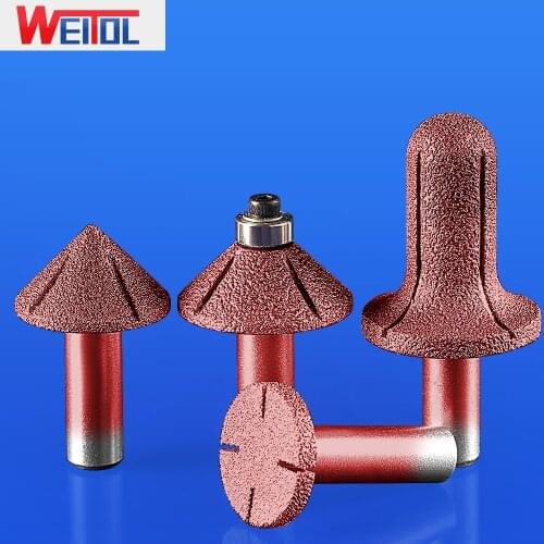 WeiTol 1pcs diamond emery stone router bits 90 degree V groove bit granite cutting tools marble engraving bits