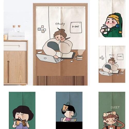 Cartoon Bedroom Bathroom Door Curtain Half Panel Curtain Home Decoration Living Room Geomantic Partition Curtain
