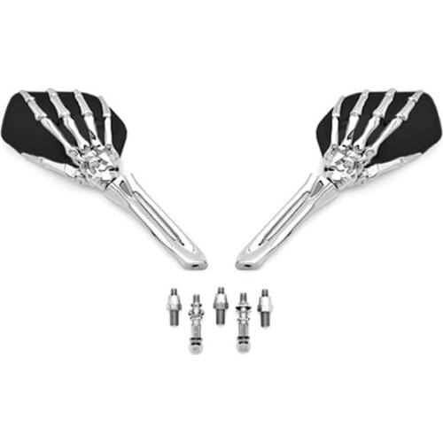 Brand NEW Black/Chrome Custom Motorcycle Skeleton Mirrors For Yamaha V-Max Vmax V Max VMX 1200