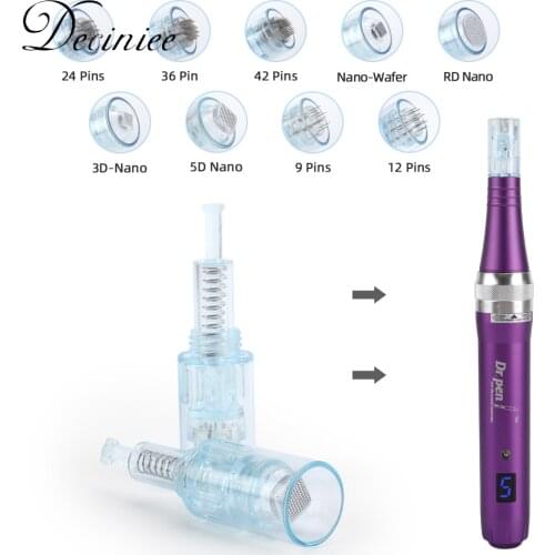 10/50pcs Dr pen Ultima X5 Replacement Round Nano Cartridges Screw Derma Micro Needle 9/12/24/36/42/Nano Facial Derma Pen Needle