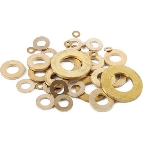 10/50pcs Metal Washer M2 M2.5 M3 M4 M5 M6 M8 M10 M12 GB97 DIN125 Solid Brass Copper Flat Washer Disc Washers For Auto