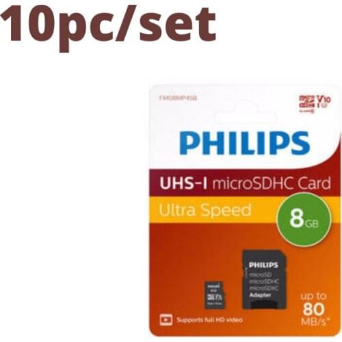 10 pc/set Philips Micro SD C10-8 GB SDHC memory card Set, Micro Sd card, 10PC Micro sd 8 gb, Micro Sd offers