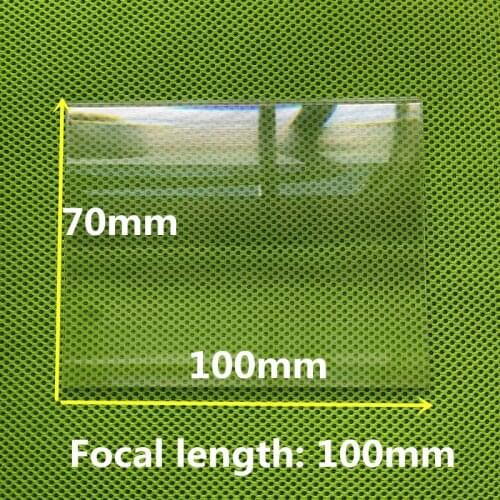 2 pcs 100*70mm size focal length 100mm square shape fresnel lens