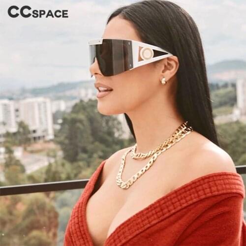 46626 Oversized Goggle Sunglasses Luxury Women Fashion Shades UV400 Vintage Glasses