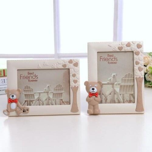 7inch Plastic Baby Photo Frame Picture Frames Cartoon Bear Photo Holder Horizontal Vertical Frames for Office Desk Home Decor
