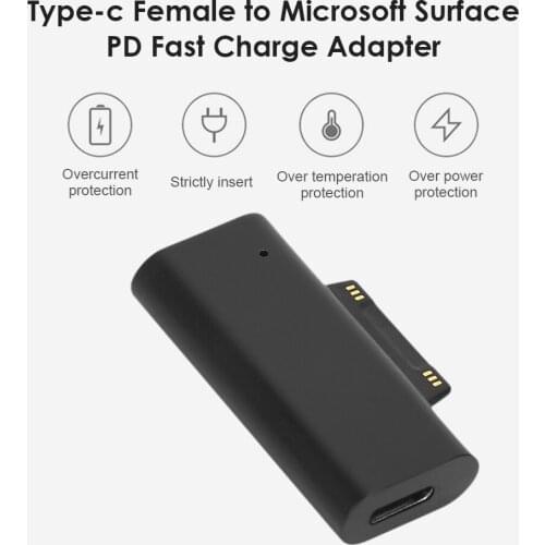 USB C PD Fast Charging Plug Converter Adapter USB C PD Converter Type C Power Adapter for Microsoft Surface Pro 3 4 5 6