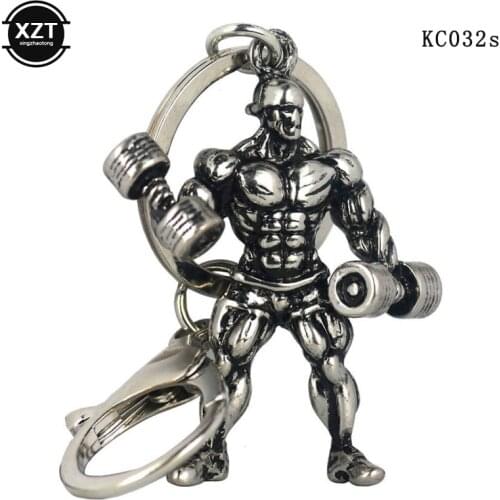Car Wallet Key Ring Mens Dumbbell Keychain Mens Fitness Bodybuilding Keychain Sport mens Hip Hop Accessories Gym Gift