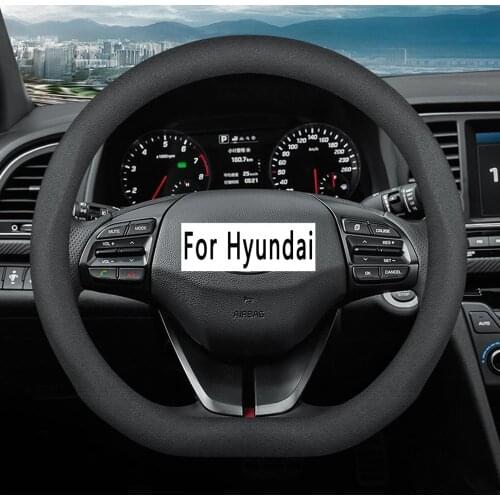 Car Suede leather Steering-wheel Cover 38cm For Hyundai ELantra Sonata/i45 Creta/ix25 Tuscon/ix35 Accent Verna Solaris Santa fe