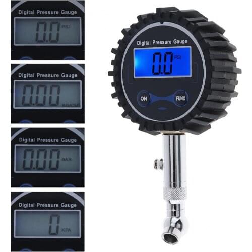 Portable Electronic Digital Pressure Gaue Tire Gauge with Short Pressure Measuring Blue Backlight Night Vision for Car Tires