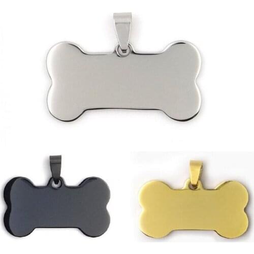 DHL&Fedex Free Shipping 316L Stainless Steel Pet Tags 100PCS/Lot Pet ID Tags Stainless Steel Bone Shaped Dog Name Tags