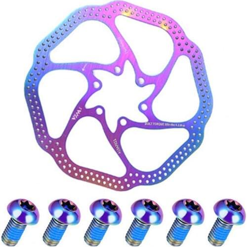 Mountain bike discs colorful hollow discs 160mm six nail brake pads to send colorful screws frenos hidráulicos mtb Brake