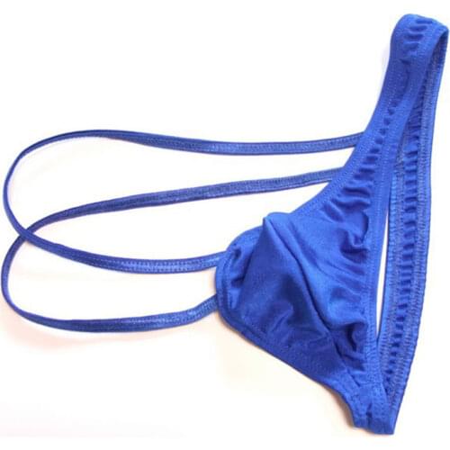 Mens panties sexy underwear men underpants gay micro Thongs tanga Solid color String Splicing Elasticity No trace Breathable