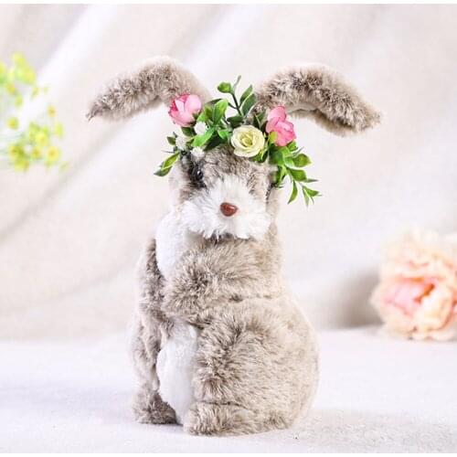 Simulated Rabbit Bunny Simulation Ornament Animal Mini Creative Soft Garden Easter Decorations Gift Toy