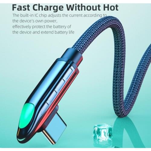 Essager 90 Degree Fast Charging USB Charger Cable For Huawei Mate 40 Pro Samsung LED 5A Origin Data Cord Long Wire 2m