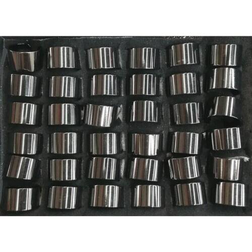 Simple Style Black Glossy Surface Stainless Steel Rings 36pcs/lot