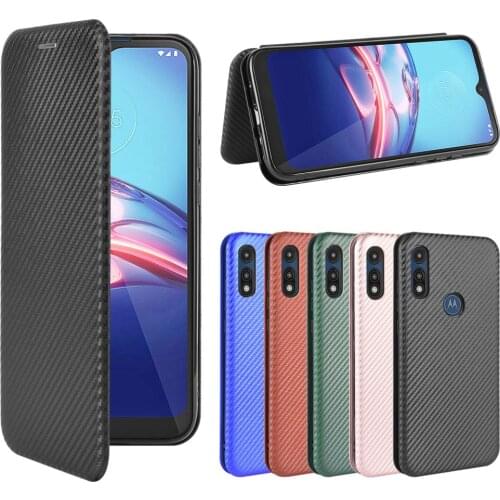 For Motorola Moto E 2020 Case 6.2 inch Carbon Fiber Flip Leather Case For Motorola Moto E 2020 Case Cover