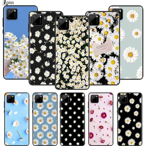 Beautiful Flower Daisy For OPPO Realme Narzo 20 C2/3/11/12/15/17 X2 X3 X7 XT X50 Q2 Q2i V3 V5 V15 Pro Black TPU Phone Case