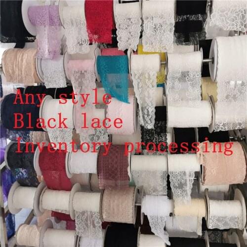 Any style 500g black colors lace inventory processing for womens underwear dress decoration